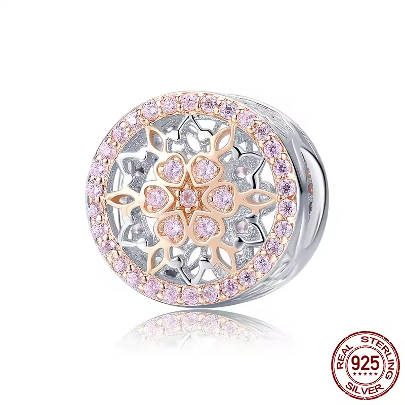 Round charm with beads
