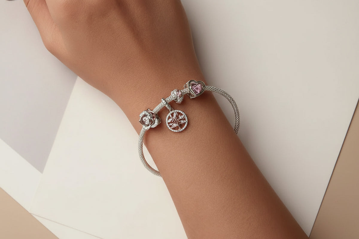 925 Sterling Silver Tree of Life Charm Bead for Women Jewelry Making