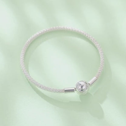 925 Sterling Silver Moon and Stars Charm Bracelet for Women